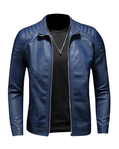 Francisco | Chaleco de cuero con cuello stand