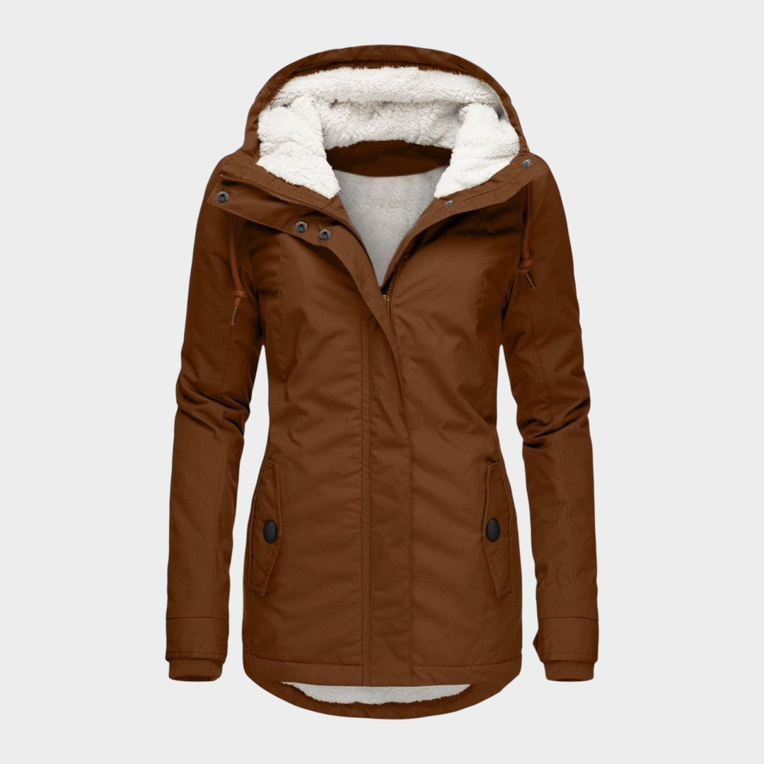 Anna | Chaqueta otoñal larga de felpa