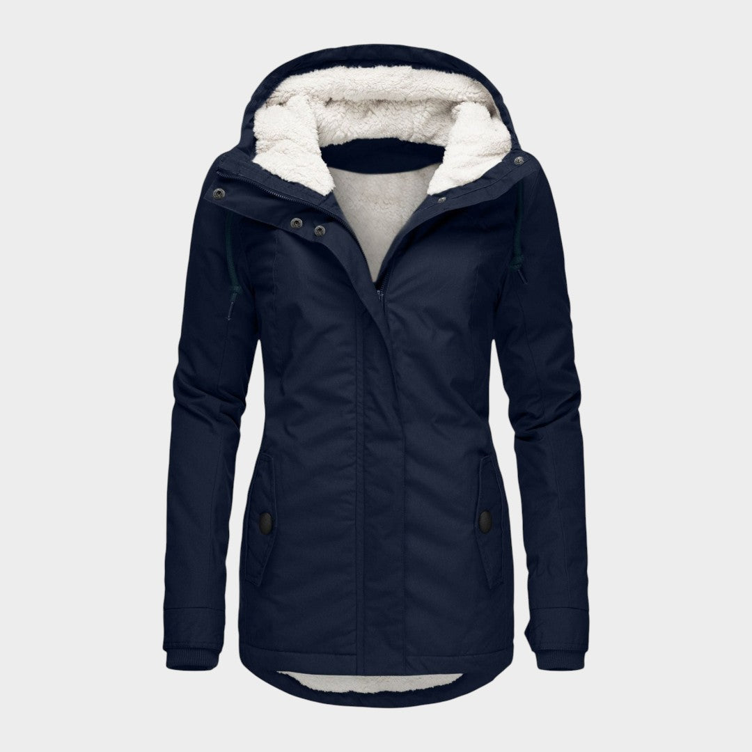 Anna | Chaqueta otoñal larga de felpa