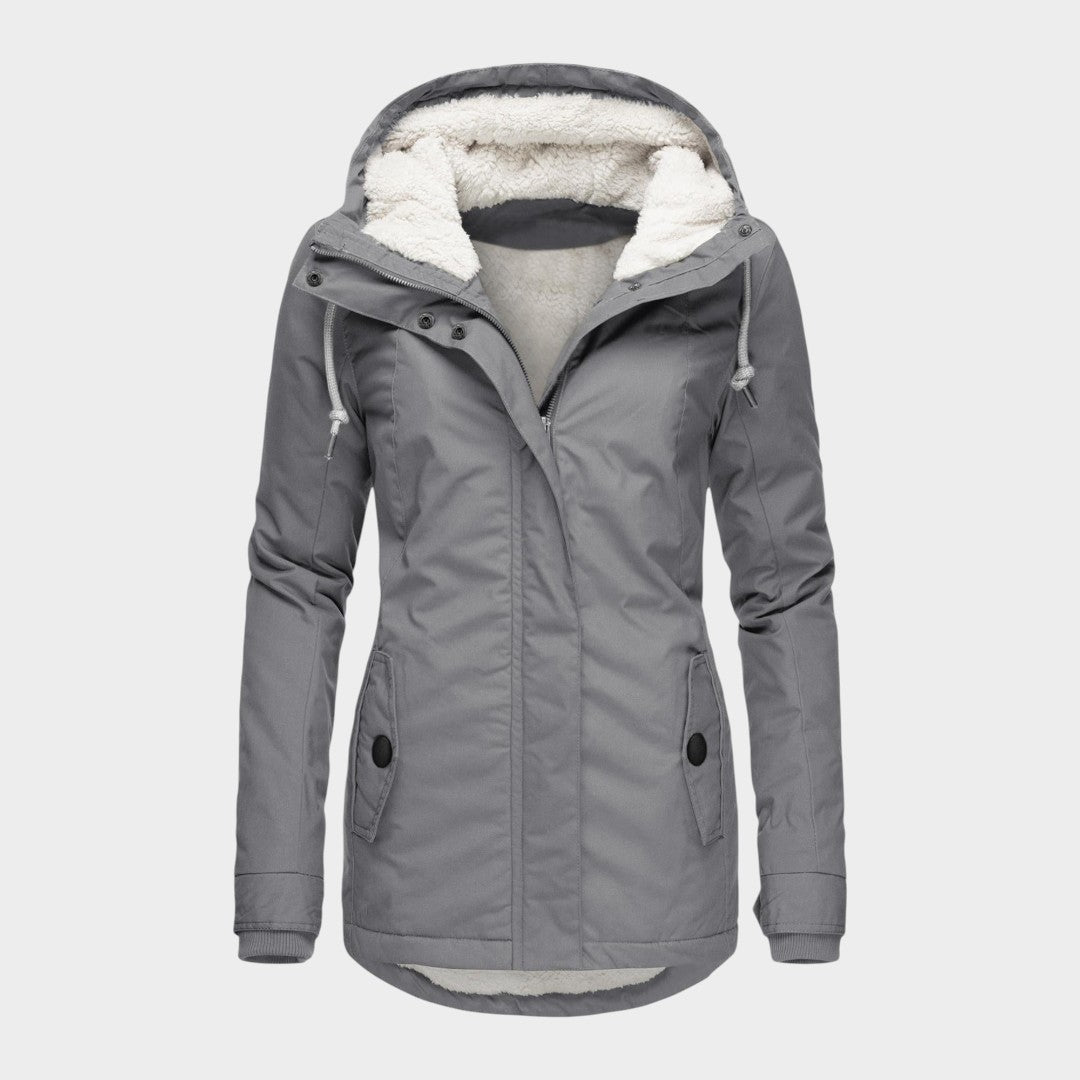 Anna | Chaqueta otoñal larga de felpa