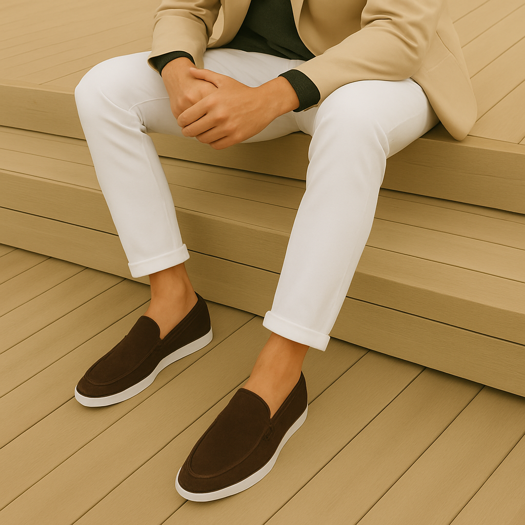Elegantes mocasines de ante