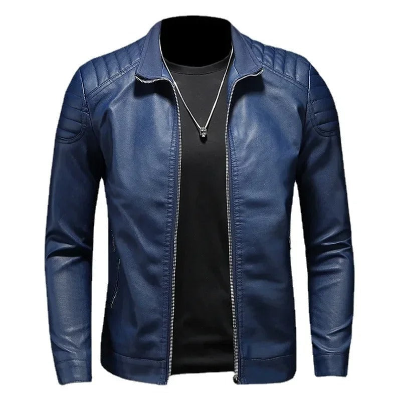 Francisco | Chaleco de cuero con cuello stand