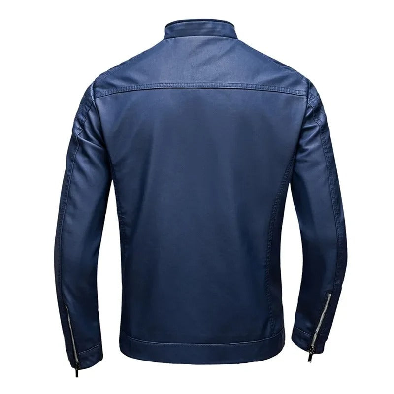 Francisco | Chaleco de cuero con cuello stand