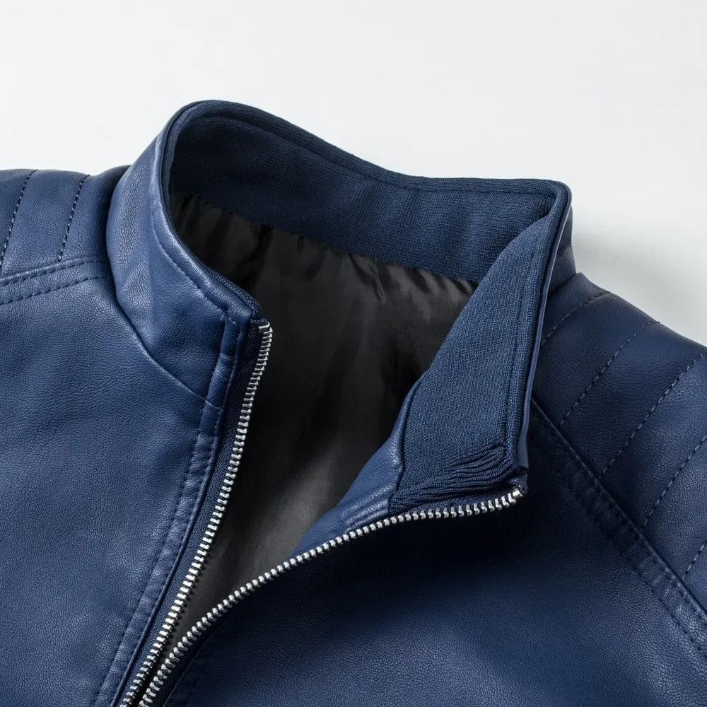Francisco | Chaleco de cuero con cuello stand